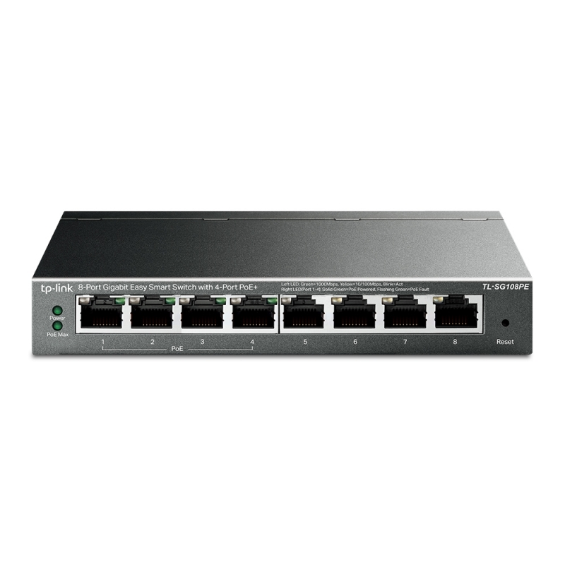 8-Port Gigabit Easy Smart Switch with 4-Port PoE+ 8-Port Gigabit Easy Smart Switch with 4-Port PoE+