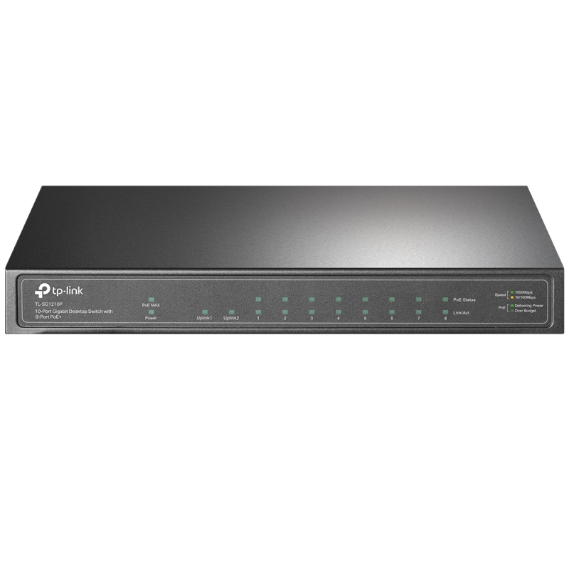TP-LINK 10-Port Gigabit Desktop Switch with 8-Port PoE+ TP-LINK 10-Port Gigabit Desktop Switch with 8-Port PoE+