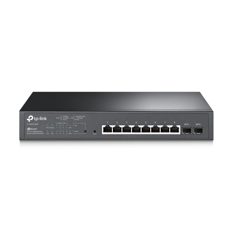 TP-LINK JetStream 10-Port Gigabit Smart Switch with 8-Port PoE+ TP-LINK JetStream 10-Port Gigabit Smart Switch with 8-Port PoE+