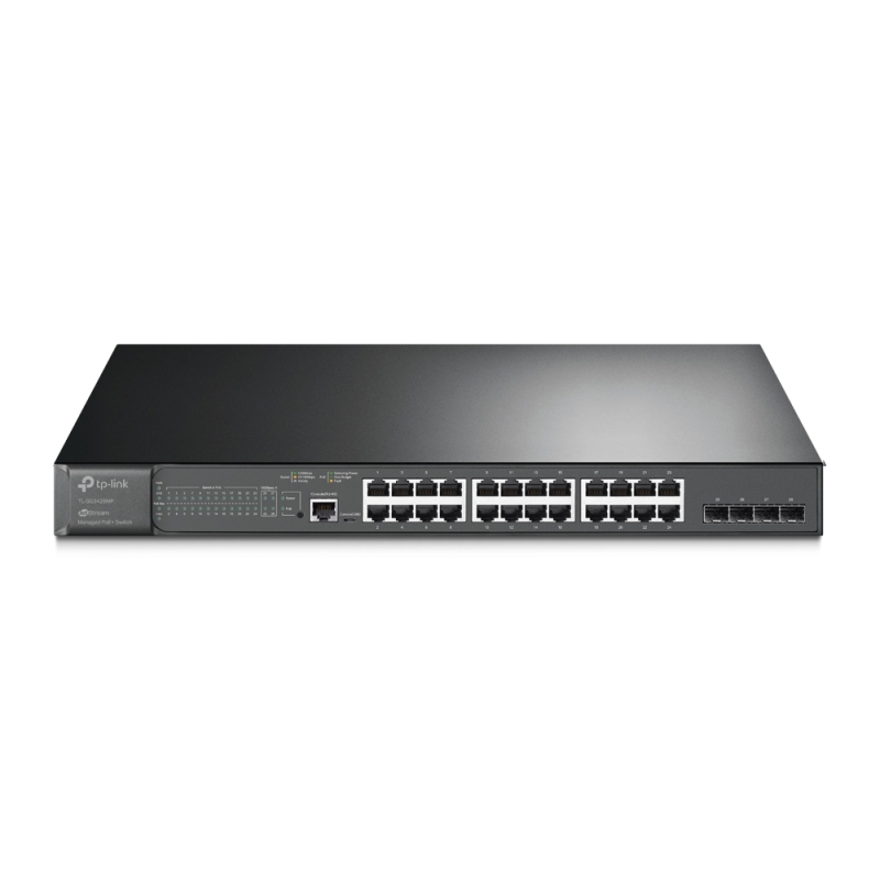 TP-LINK JetStream 28-Port Gigabit L2 Managed Switch with 24-Port PoE+ TP-LINK JetStream 28-Port Gigabit L2 Managed Switch with 24-Port PoE+