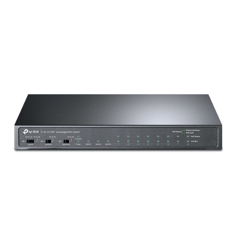 TP-LINK 8-Port 10/100Mbps + 3-Port Gigabit Desktop Switch with 8-Port PoE+ TP-LINK 8-Port 10/100Mbps + 3-Port Gigabit Desktop Switch with 8-Port PoE+