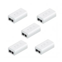 UBIQUITI 24V 12 W (0.5A) Gigabit PoE adapters (white), 5 pack