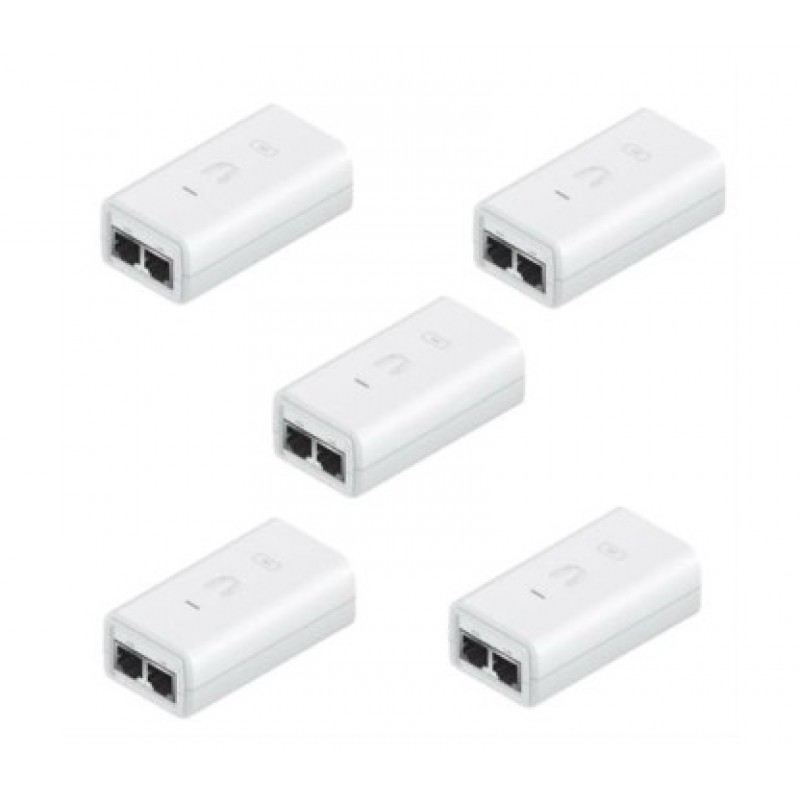 UBIQUITI 24V 12 W (0.5A) Gigabit PoE adapters (white), 5 pack UBIQUITI 24V 12 W (0.5A) Gigabit PoE adapters (white), 5 pack