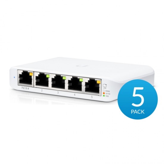 UBIQUITI 5-Port managed Gigabit Ethernet switch, USW-Flex-Mini, 5 pack UBIQUITI 5-Port managed Gigabit Ethernet switch, USW-Flex-Mini, 5 pack